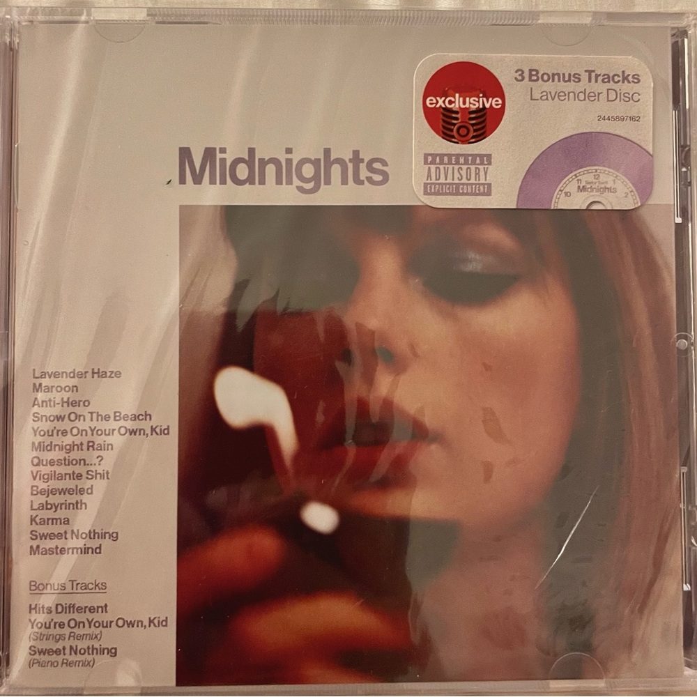 Taylor Swift Midnights Album Limited Edition Lavender Disc CD with Bonus Tracks
